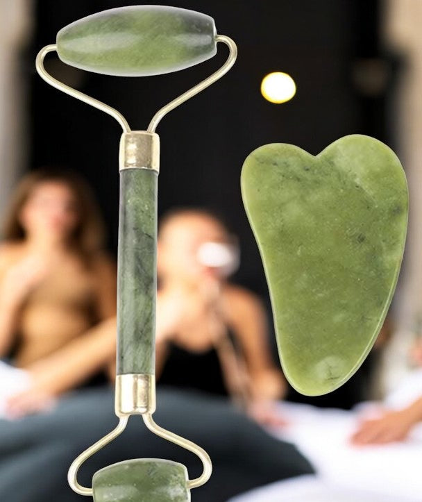 Fleur Glow Gua Sha Jade Stone Massage Kit